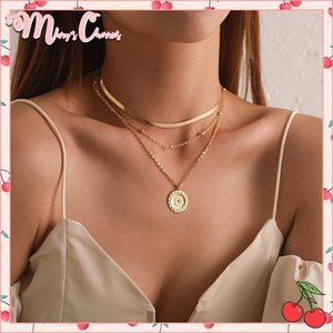 🍒 GREEK Three Tier Coin Necklace